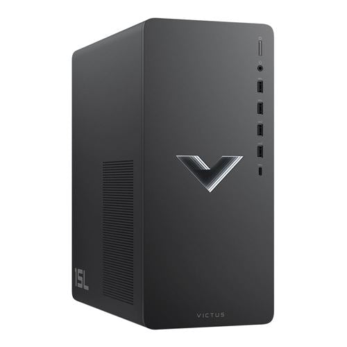 HP Victus 15L TG02-0021 Gaming Desktop - Intel Core i5-12400F 2.5GHz - 8GB RAM - 512GB PCIe SSD - NVIDIA GeForce RTX 3050 8GB - Wi-Fi 6 - Wired Keyboard & Mouse - Windows 11 Home - Black