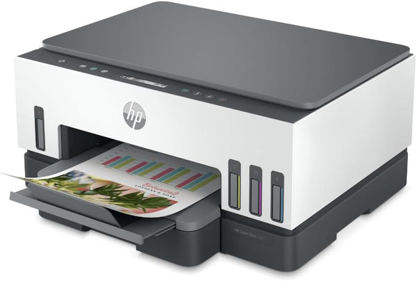 HP Smart Tank 720 All-in-One - Impresora multifunción - inyección de tinta a color Carta A (216 x 279 mm)/A4 (210 x 297 mm) (original)-A4/Legal (soporte)-hasta 13 ppm (copia )-hasta 15 ppm (impresión)-250 hojas-USB 2.0, Wi-Fi(ac), Bluetooth
