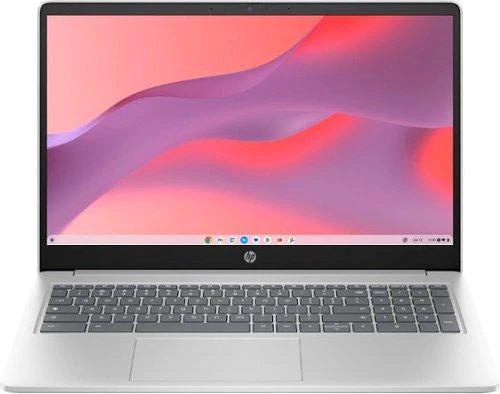 HP 15a-nb0013dx 15.6" HD Chromebook - Intel Processor N200 1.0GHz - 8GB RAM - 64GB eMMC - Webcam - Wi-Fi 6 - Chrome OS - Natural Silver
