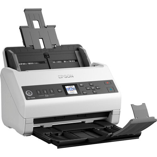 Epson DS-730N Document scanner Contact Image Sensor (CIS) Duplex-Ledger-600 dpi x 600 dpi-up to 40 ppm (mono) Up to 40 ppm (color)-ADF (100 sheets) Up to 6500 scans per day-USB 2.0, Gigabit LAN