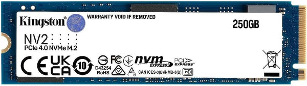 Kingston NV2 250G M.2 2280 NVMe PCIe Internal SSD Up to 2100 MB/s write speed and 3500 MB/s read speed.